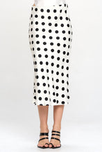Load image into Gallery viewer, RENEE C Polka Dot Satin Midi Skirt