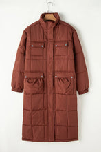 Load image into Gallery viewer, Pocketed Bubble Texture Long Sleeve Longline Winter Coat