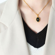 Load image into Gallery viewer, Gold-Plated Titanium Steel Oval Shape Pendant Necklace