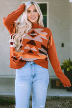 Load image into Gallery viewer, Geometric Mock Neck Sweater
