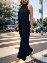 Load image into Gallery viewer, Tied Grecian Wide Leg Jumpsuit