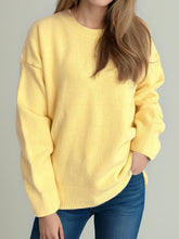 Load image into Gallery viewer, Round Neck Dropped Shoulder Long Sleeve Sweater