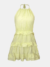 Load image into Gallery viewer, Ruffled Backless Halter Neck Mini Dress