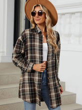 Load image into Gallery viewer, Plaid Collared Neck Long Sleeve Shirt