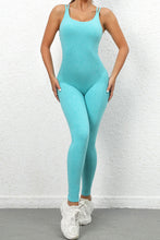 Load image into Gallery viewer, Crisscross Scoop Neck Sleeveless Active Jumpsuit