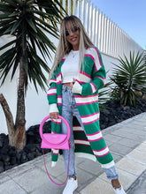 Load image into Gallery viewer, Striped Open Front Longline Cardigan