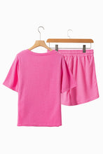 Load image into Gallery viewer, Waffle-Knit Round Neck Top and Shorts Set