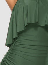 Load image into Gallery viewer, Drawstring Layered Spaghetti Strap One-Piece Swimwear