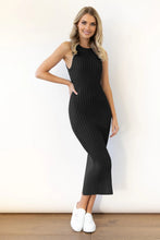 Load image into Gallery viewer, Slit Ribbed Round Neck Sleeveless Dress
