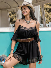 Load image into Gallery viewer, Lace Detail Cold Shoulder Romper