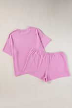 Load image into Gallery viewer, Plus Size Round Neck Short Sleeve Top and Shorts Set