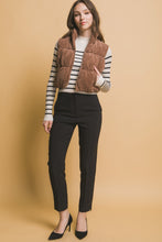 Load image into Gallery viewer, Love Tree Corduroy Zip Up Puffer Vest with Pockets