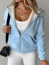 Load image into Gallery viewer, Full Size Zip Up Long Sleeve Hooded Outerwear