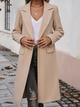 Load image into Gallery viewer, Devine Pocketed Collared Neck Long Sleeve Coat