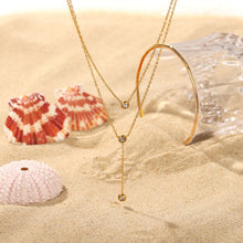 Load image into Gallery viewer, Stainless Steel Zircon Double-Layered Necklace