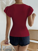 Load image into Gallery viewer, Swiss Dot Round Neck Cap Sleeve Top