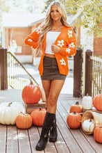 Load image into Gallery viewer, Flower Open Front Long Sleeve Cardigan