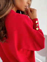 Load image into Gallery viewer, V-Neck Long Sleeve Sweatshirt