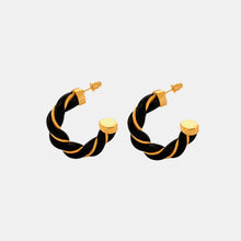 Load image into Gallery viewer, Twisted Leather Rope C-Hoop Earrings