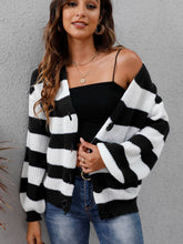 Load image into Gallery viewer, Striped Button Up Long Sleeve Sweater