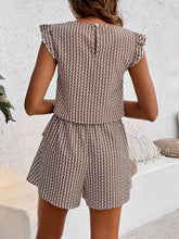 Load image into Gallery viewer, Honey Printed Round Neck Top and Layered Shorts Set