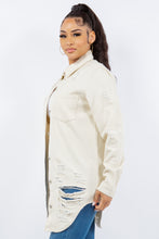 Load image into Gallery viewer, American Bazi Distressed Button Up Long Sleeve Denim Jacket