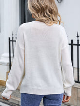 Load image into Gallery viewer, Angel Wings Crochet Flower Round Neck Sweater