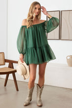 Load image into Gallery viewer, Le Lis Organza Off Shoulder Puff Sleeve Mini Dress
