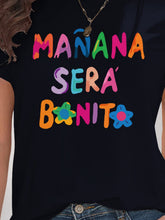 Load image into Gallery viewer, Letter Graphic Round Neck Short Sleeve T-Shirt