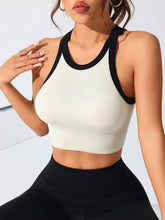 Load image into Gallery viewer, Contrast Trim Round Neck Active Tank