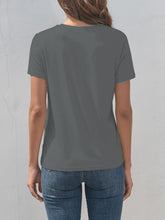 Load image into Gallery viewer, Letter Graphic Round Neck Short Sleeve T-Shirt