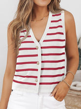 Load image into Gallery viewer, Striped V-Neck Knit Vest