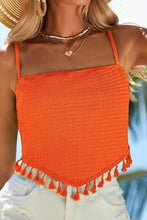 Load image into Gallery viewer, Tassel Square Neck Adjustable Strap Cami