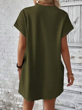 Load image into Gallery viewer, Round Neck Short Sleeve Mini Dress