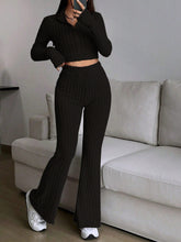 Load image into Gallery viewer, Honey Zip Up Long Sleeve Top and Pants Set
