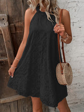 Load image into Gallery viewer, Eyelet Grecian Neck Mini Dress