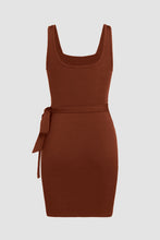 Load image into Gallery viewer, Tied Scoop Neck Sleeveless Mini Dress