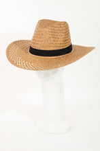 Load image into Gallery viewer, Fame Basket Weave Straw Sun Hat