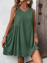 Load image into Gallery viewer, Ivy Lane Ruched V-Neck Sleeveless Mini Dress