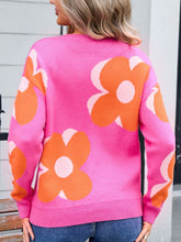 Load image into Gallery viewer, Angel Wings Flower Round Neck Long Sleeve Sweater