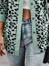 Load image into Gallery viewer, Full Size Leopard Collared Neck Button Up Long Sleeve Jacket