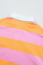 Load image into Gallery viewer, Contrast Striped Collared Neck Long Sleeve Sweatshirt