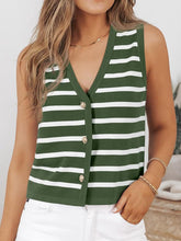 Load image into Gallery viewer, Striped V-Neck Knit Vest