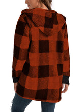 Load image into Gallery viewer, Plaid Long Sleeve Hooded Coat