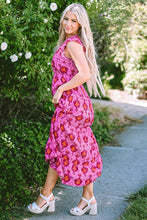 Load image into Gallery viewer, Twisted Printed Cap Sleeve Midi Dress