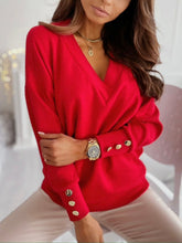 Load image into Gallery viewer, V-Neck Long Sleeve Sweatshirt