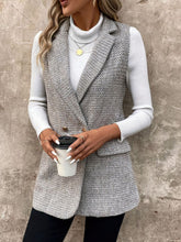 Load image into Gallery viewer, Decorative Pocket Flap Collared Neck Vest Coat