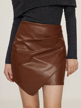 Load image into Gallery viewer, Ruched Mini Skirt with Zipper