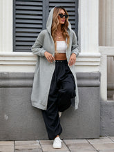 Load image into Gallery viewer, Zip Up Long Sleeve Longline Hooded Outerwear