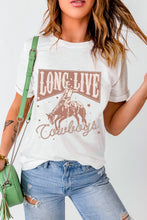 Load image into Gallery viewer, Cowboy Graphic Round Neck Short Sleeve T-Shirt